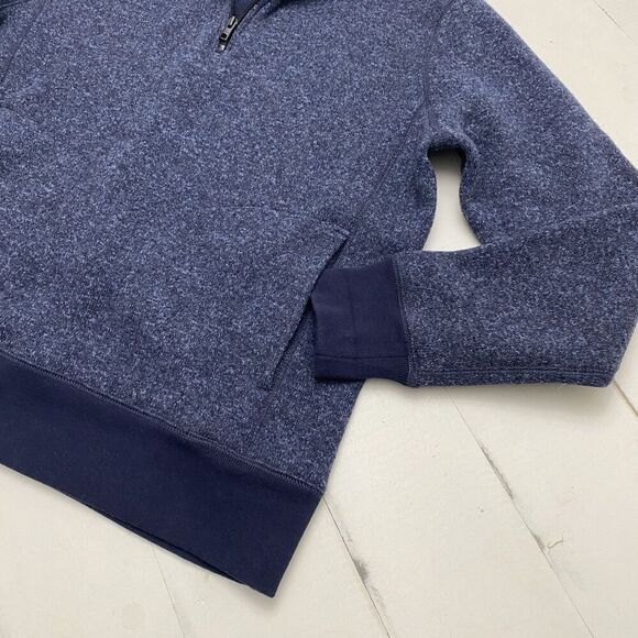 J. Crew The Sporting Life Men's Medium Heather Blue Quarter Zip Fleece Pullover - Picture 4 of 10